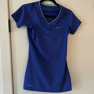 Small v-neck Nike Dri-Fit workout Tshirt in dark blue